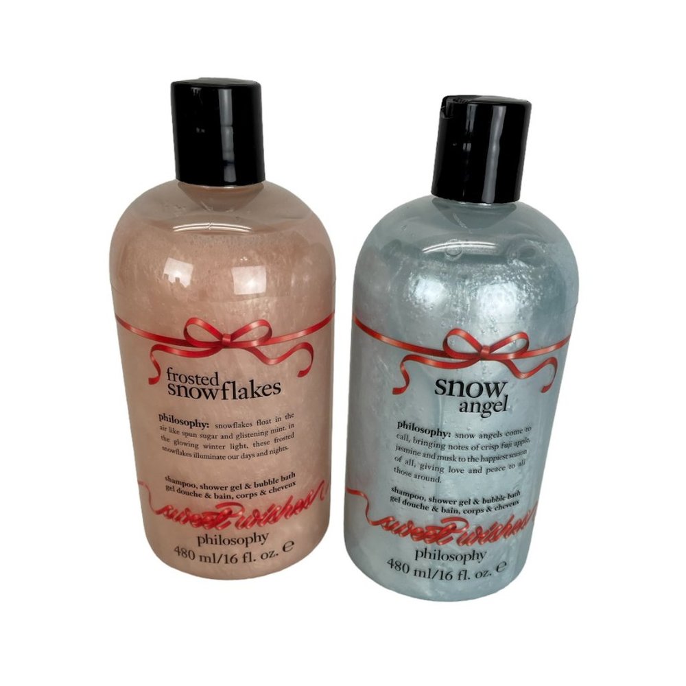 Philosophy Snow Angel Frosted Snowflakes 3in1 Shower Gel Shampoo Holiday Set NEW